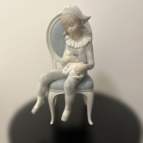 Lladro harlequin boy chair - lladro,