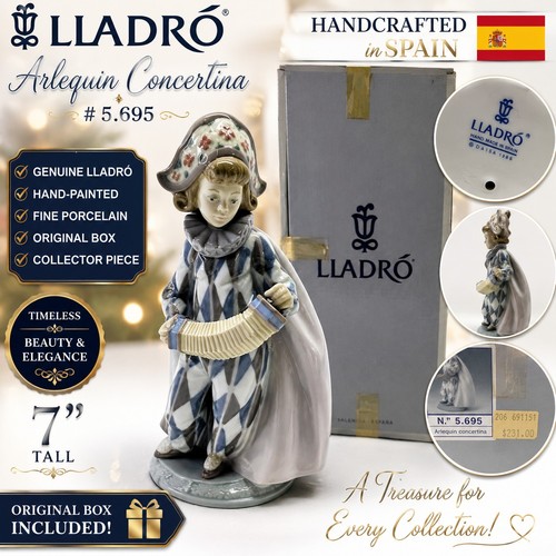 Lladro arlequin concertina - arlequin,